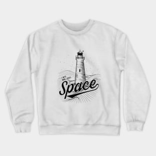 Lighthouse Minimalist Design with Mountain Crewneck Sweatshirt